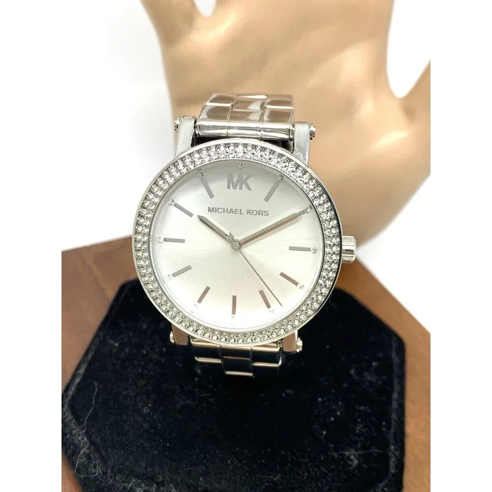 Michael Kors Women's Watch MK7347 Corey Quartz Gemmed Silver Stainless Steel - Picture 12 of 13